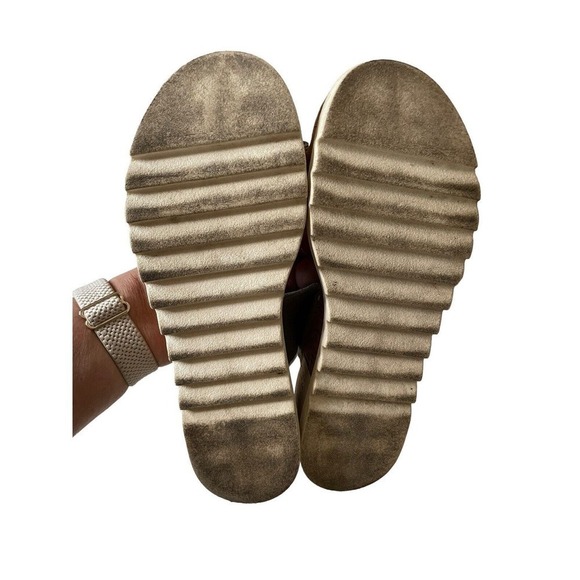 Steve Madden Brenda Light Grey Strap Cork Wedge Chunky Sandal 7.5 - Picture 9 of 9